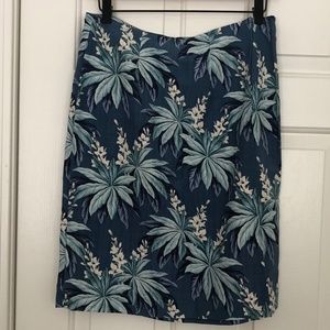 Tommy Bahama Silk Wrap Skirt,  Blue Hawaiian Floral Print, Womens M, ALTERED